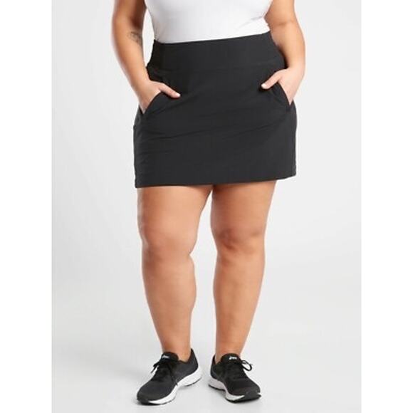 Athleta Brooklyn Mid-Rise Skort Black Mini Pull On Casual Athleisure Size 12 - Picture 1 of 9